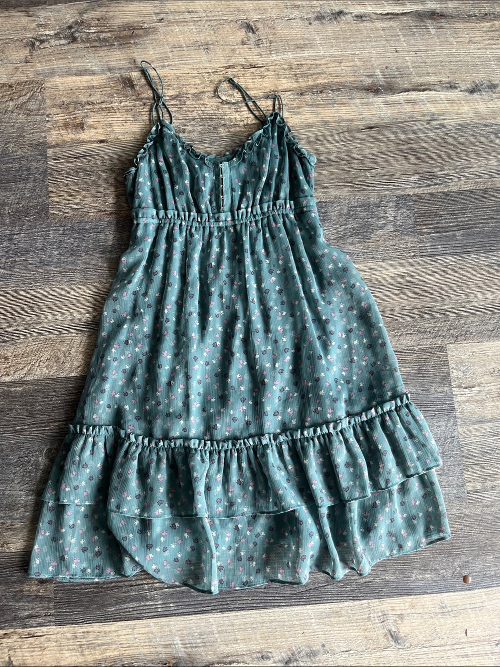 American Eagle Outfitters Green Floral Mini Dress